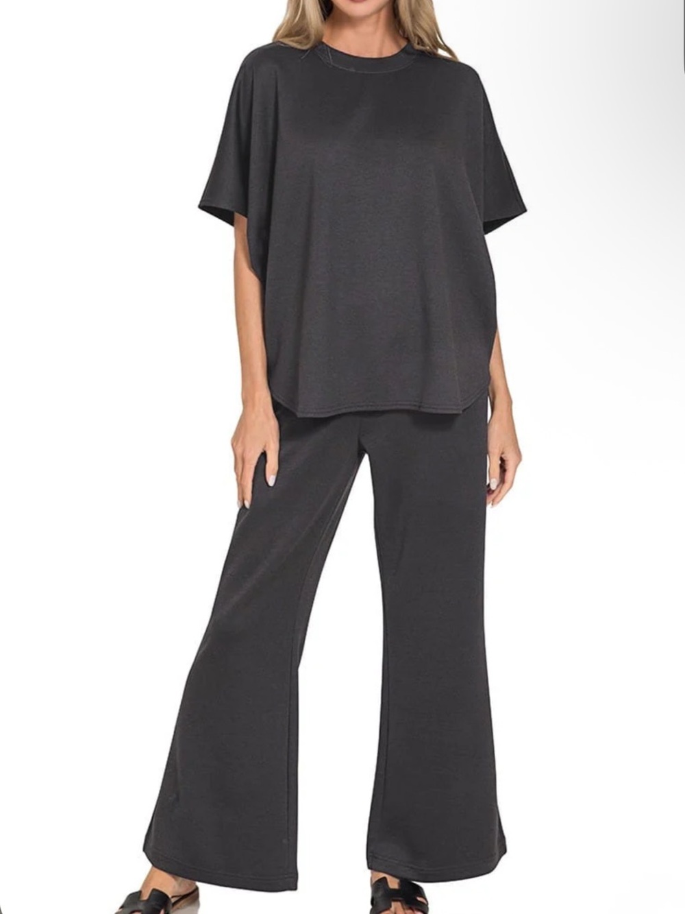 🖤 NWT Zenana Black Scuba Lounge Set
